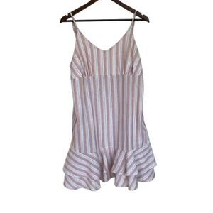 Cotton Bleu Cream Striped Sundress w/ Pockets - XL